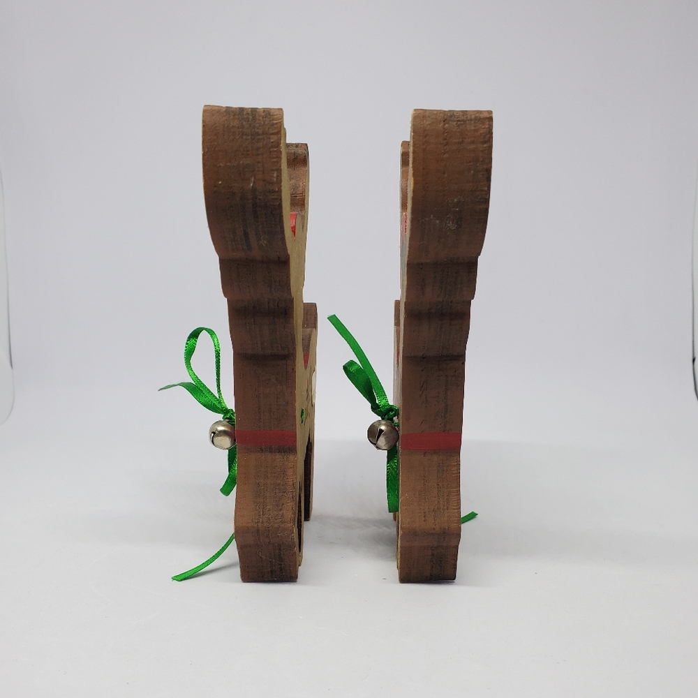 Sheila's Collectibles Vtg Wood Reindeer Figures Primitive Rustic Christmas 5.25" - Picture 9 of 14
